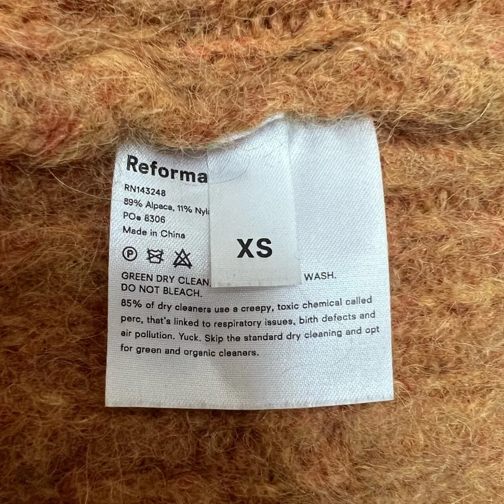 Reformation Tatum Alpaca Wool-blend Mustard Sweater - Picture 7 of 8